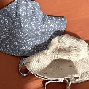 Two Quincy Mae sun hats 0-6 months